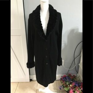 Cato, sweater cardigan, black, knitted Button up. Size 22-24W